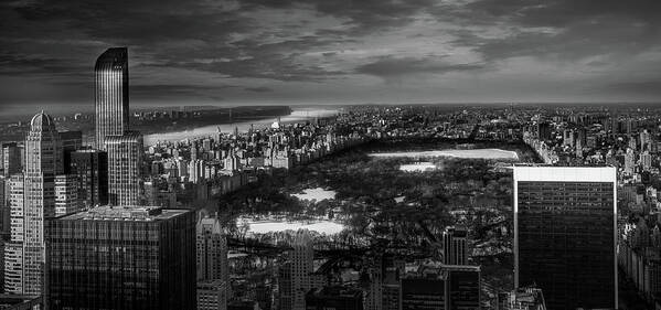 Black And White Art Print featuring the photograph Central Park in Winter by Serge Ramelli