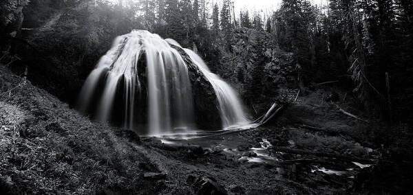 Long Exposure Art Print featuring the photograph Chush Falls Black and White 2 by Pelo Blanco Photo