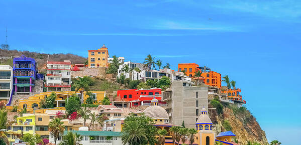 Architecture Art Print featuring the photograph Colorful Hilltop Condos by Darryl Brooks