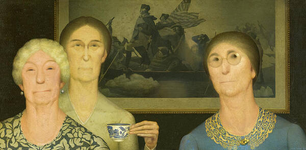 Grant Wood Art Print featuring the painting Daughters of Revolution by Grant Wood