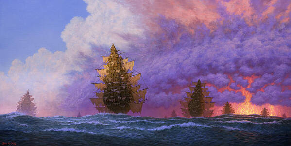 Ships Art Print featuring the painting First Wave by Brian McCarthy