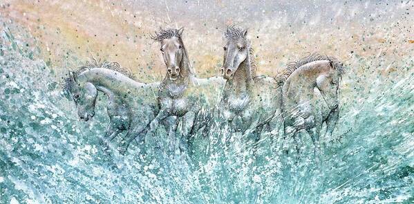 Horses Art Print featuring the painting Force of Spiritual Freedom by Pamela Kirkham