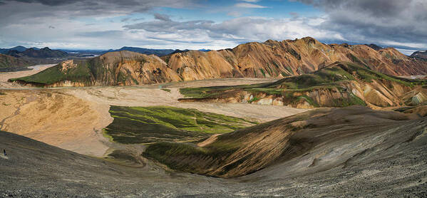 Landmannalaugar Iceland Art Print featuring the photograph Iceland - Landmannalaugar in the Fjallabak Nature Reserve by Olivier Parent