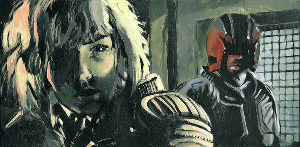 Judge Dredd Art Print featuring the painting Judge Dredd and Rookie Anderson by Sv Bell