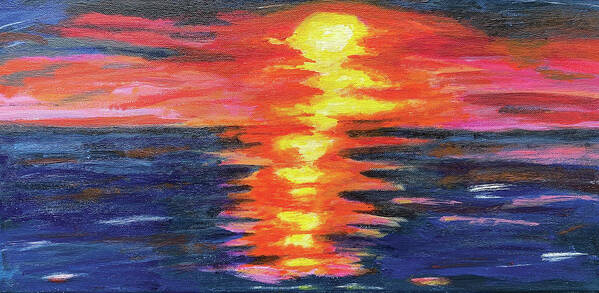  Art Print featuring the painting Late Bay Sun by David Feder