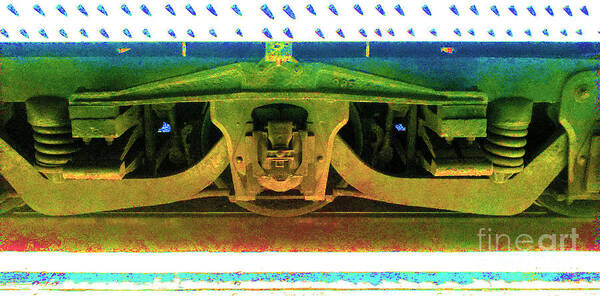 Train Art Print featuring the digital art RAILROAD MACHINERY - Train Car Truck Wheel Assembly 2 by John and Sheri Cockrell