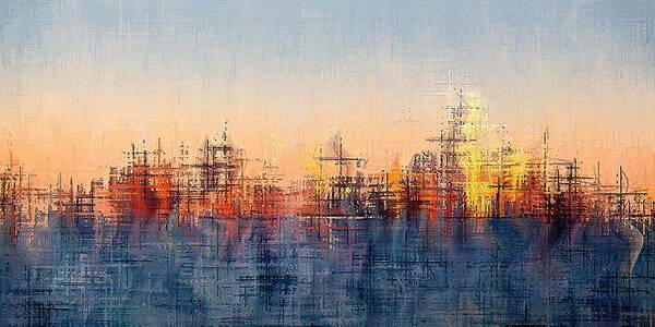 Skyline Art Print featuring the digital art Metro Morning by David Manlove