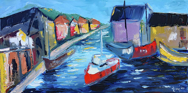 Mevagissey Art Print featuring the painting Mevagissey by Roxy Rich