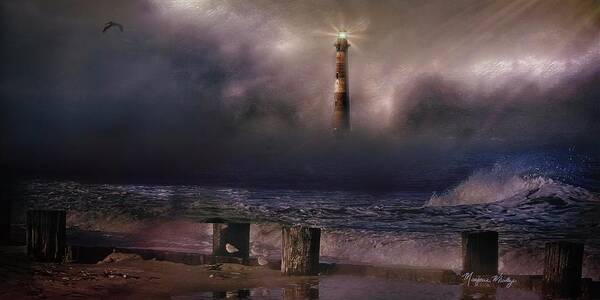Texture Art Print featuring the photograph Morris Island Lighthouse by Marjorie Whitley