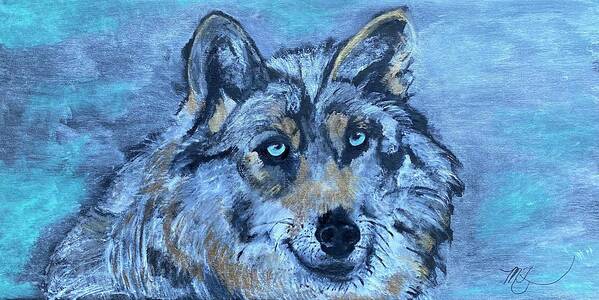 Wolf Art Print featuring the painting Mystical Wolf by Melody Fowler