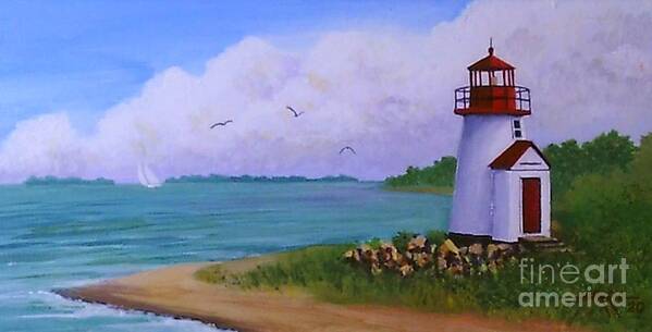 Lighthouse Art Print featuring the painting Nantucket Lighthouse by Hugh Harris