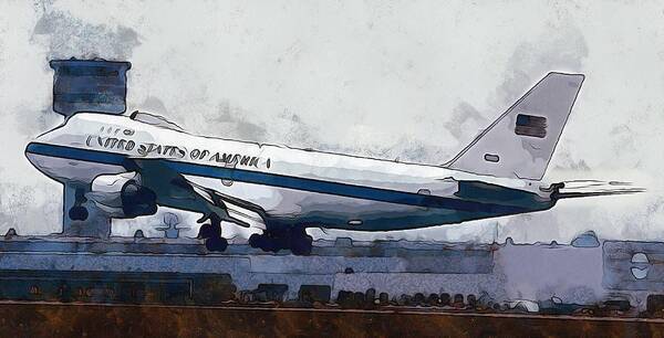 E-4b Art Print featuring the mixed media Nightwatch on final by Christopher Reed