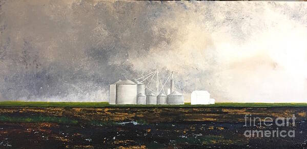 Landscape Art Print featuring the painting Prairie cathedrals by William Renzulli