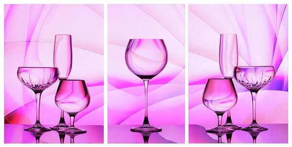 Refraction Art Print featuring the photograph Radiant - Triptych by Elvira Peretsman