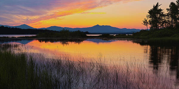 Ossipee Lake Art Print featuring the photograph Sunset From The Pine River - Osspiee Lake, NH by John Rowe