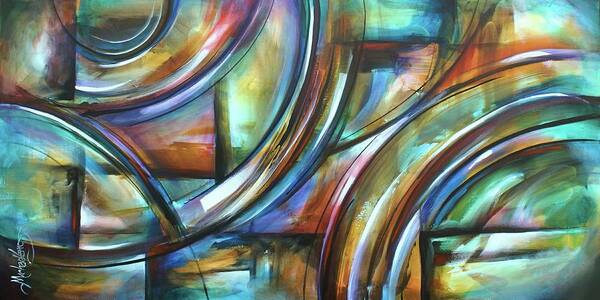 Abstract Art Print featuring the painting Tangibles by Michael Lang