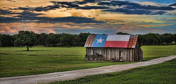 Texas Art Print featuring the digital art Texas Barn by Brad Barton