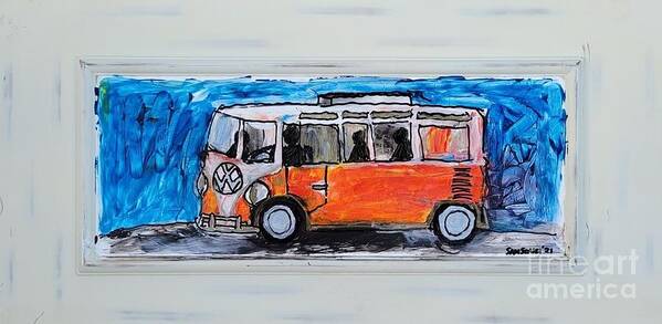  Art Print featuring the painting The Funky Bus by Mark SanSouci