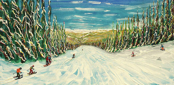 Ski Art Print featuring the painting Top of Red Buffalo Beaver Creek Colorado by Pete Caswell