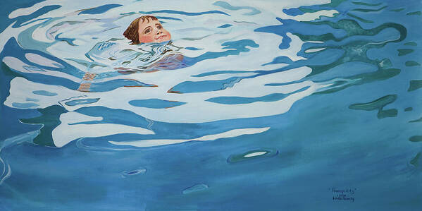 Swimming Pool Art Print featuring the painting Tranquility by Linda Queally