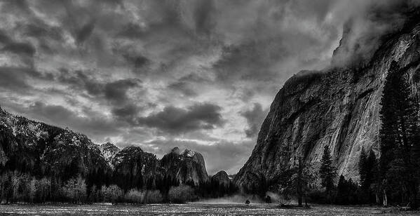 Nature Art Print featuring the photograph Valley Clouds on Yosemite Granite II by Jon Glaser