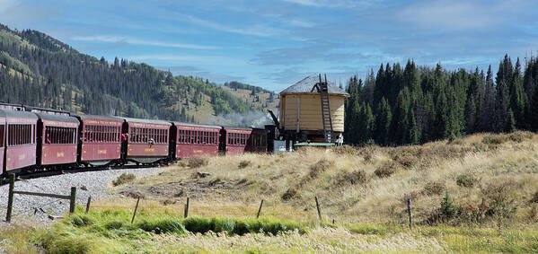 Train Art Print featuring the photograph Water Stop by Steve Templeton