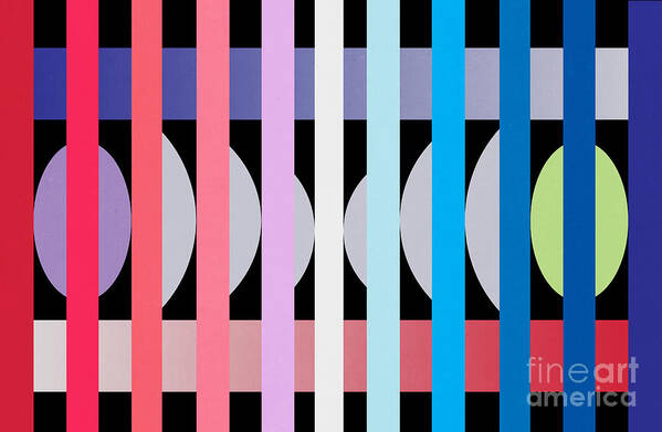 Contemporary Art Print featuring the digital art Fun Geometric by Mark Ashkenazi