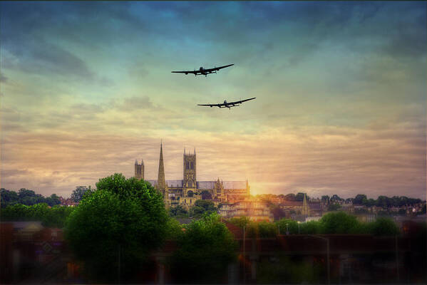 Bbmf Art Print featuring the photograph Lincoln Lancaster Flyby by Jason Green