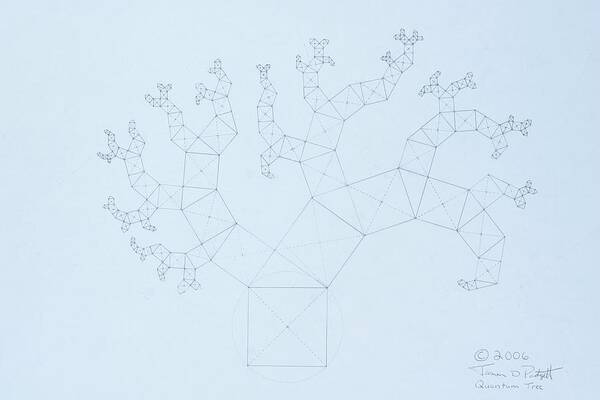 Fractal Tree Art Print featuring the drawing Quantum Tree by Jason Padgett