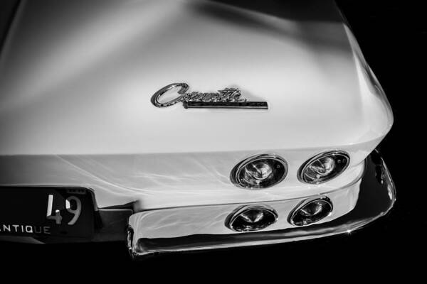 1965 Art Print featuring the photograph 1965 Chevrolet Corvette Sting Ray Coupe BW by Rich Franco