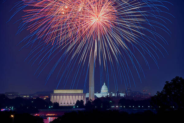 Mark Whitt Art Print featuring the photograph 4th of July Fireworks #1 by Mark Whitt