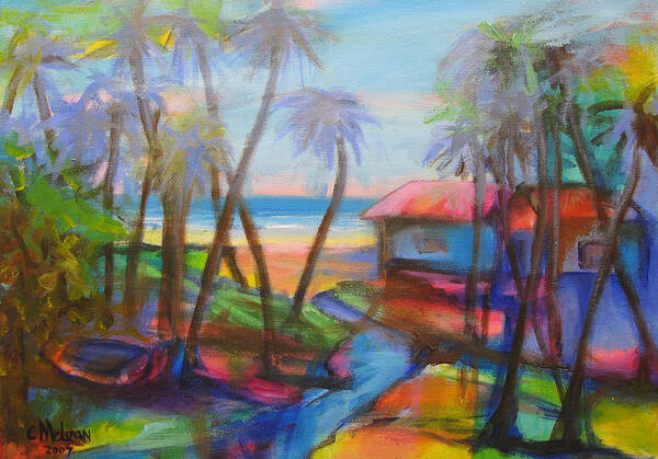 Beach Art Print featuring the painting Beach House by Cynthia McLean