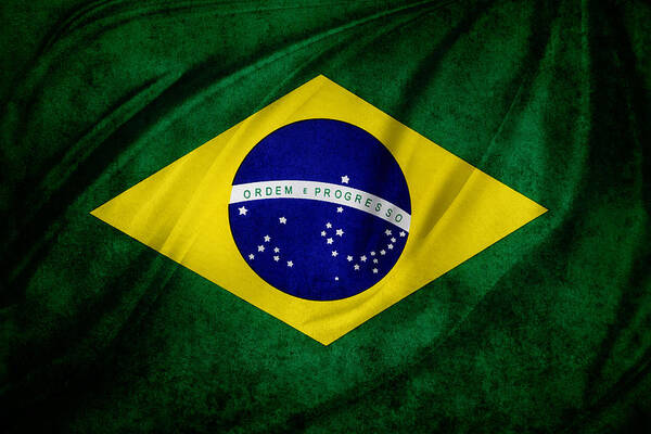 Brazil Art Print featuring the photograph Brazilian flag #1 by Les Cunliffe
