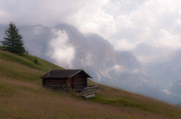 Hiking Art Print featuring the photograph Cabin in the Dolomites #1 by Vance Bell