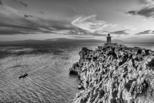 And Art Print featuring the photograph Cape Melagavi lighthouse - Greece #1 by Constantinos Iliopoulos