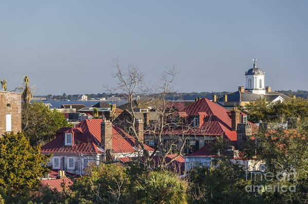 Charleston Art Print featuring the photograph Charleston Rooftops #3 by Dale Powell