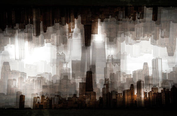 Abstract Art Print featuring the photograph Chicago Skyline #1 by Carmine Chiriac??