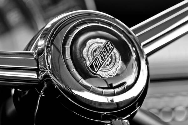 Chrysler Town And Country Steering Wheel Emblem Art Print featuring the photograph Chrysler Town and Country Steering Wheel Emblem #1 by Jill Reger