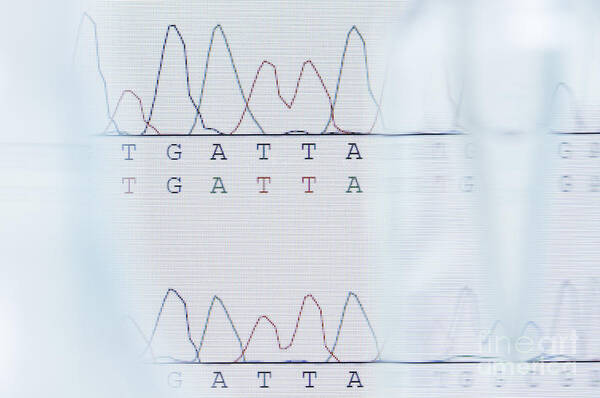 Dna Art Print featuring the photograph Dna Sequencing #1 by GIPhotoStock