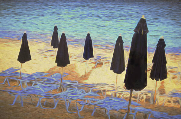 Elbow Beach Art Print featuring the photograph Elbow Beach Umbrellas #1 by Tom Singleton