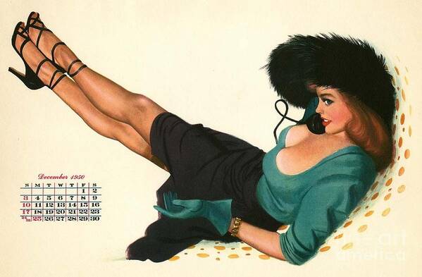 Esquire Art Print featuring the photograph Esquire Pin Up Girl #1 by Action