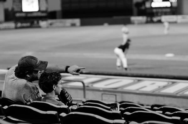 Baseball Art Print featuring the photograph Father To Son by Laura Fasulo