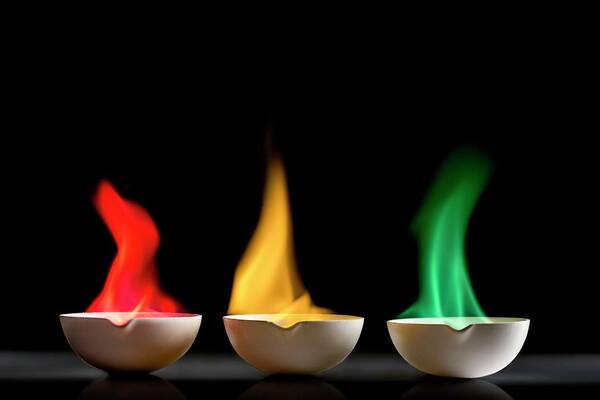 Chemical Art Print featuring the photograph Flame Tests #1 by Science Photo Library