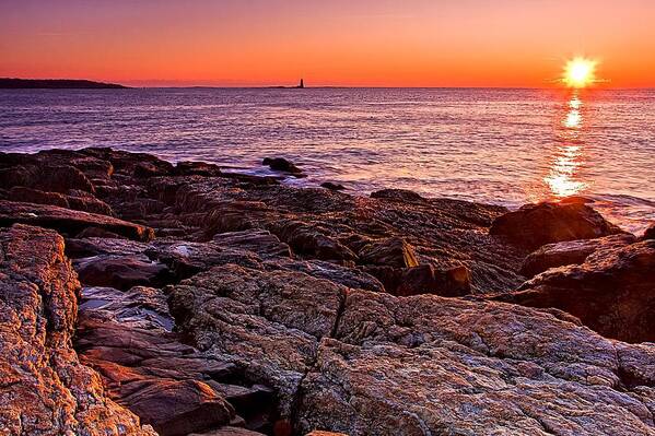 Atlantic Ocean Art Print featuring the photograph Fort Stark Sunrise #1 by Jeff Sinon