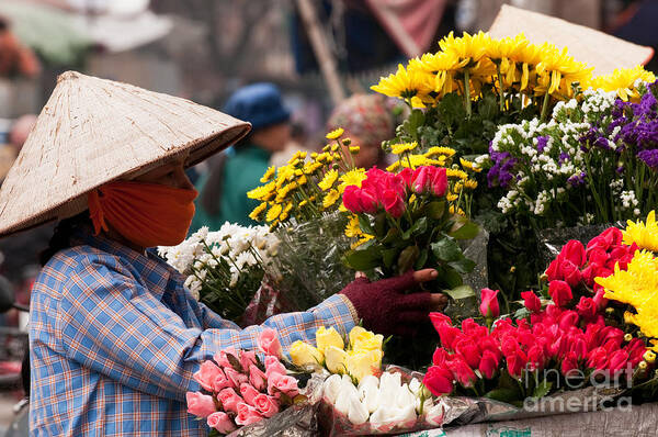 Hanoi Art Print featuring the photograph Hanoi Flowers 03 #1 by Rick Piper Photography