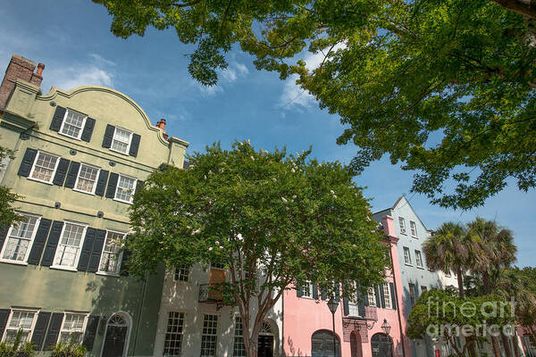 Rainbow Row Art Print featuring the photograph Historic Rainbow Row - Charleston South Carolina by Dale Powell