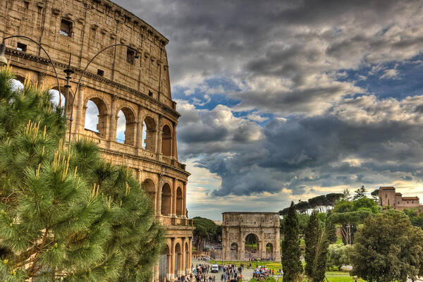 Hdr Art Print featuring the photograph Il Colosseo #2 by Sonny Marcyan