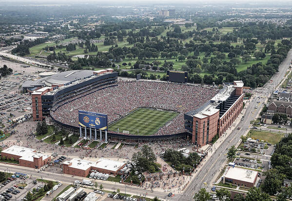 Michigan Stadium Art Print featuring the photograph International Champions Cup 2014 - Real #1 by Leon Halip