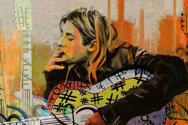 Nirvana Art Print featuring the painting Kurt Cobain #1 by Corporate Art Task Force