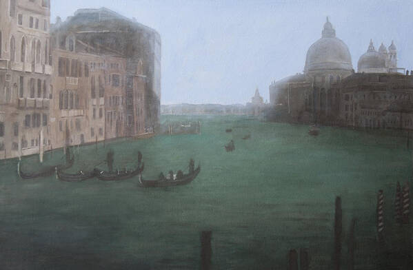 Venice Art Print featuring the painting Looking Down the Grand Canal #1 by Masami Iida